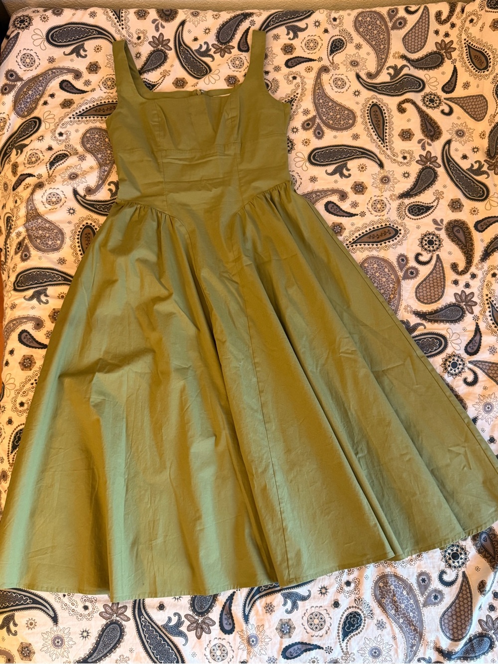 WAYF pistachio green A-line dress